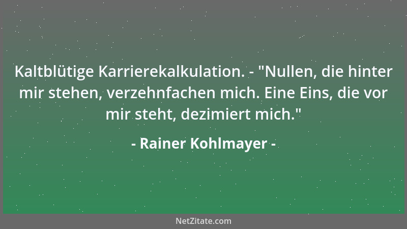 Rainer Kohlmayer - Flurbereinigung. - Der Glaube versetzt Berge. Und hinterläßt Krater....