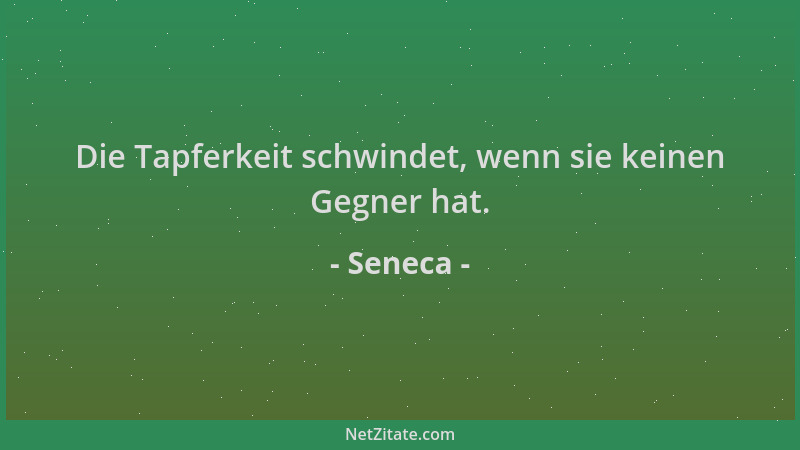 Seneca - Die Tapferkeit schwindet, wenn sie keinen Gegner hat....
