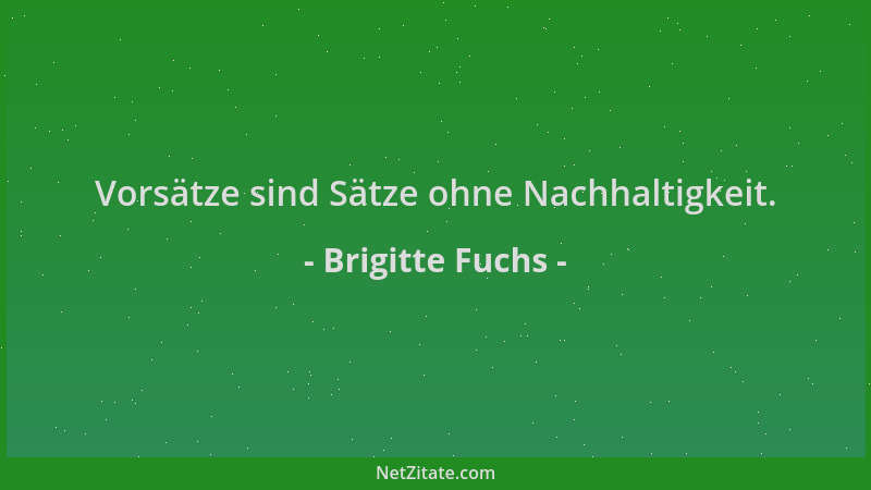 Brigitte Fuchs - Vorsätze sind Sätze ohne Nachhaltigkeit....
