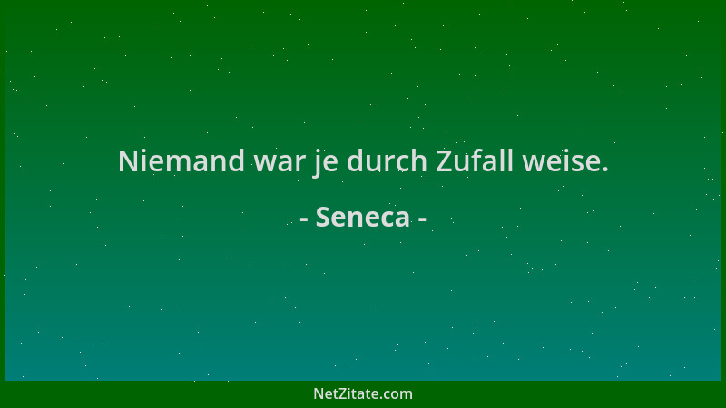 Seneca - Niemand war je durch Zufall weise....