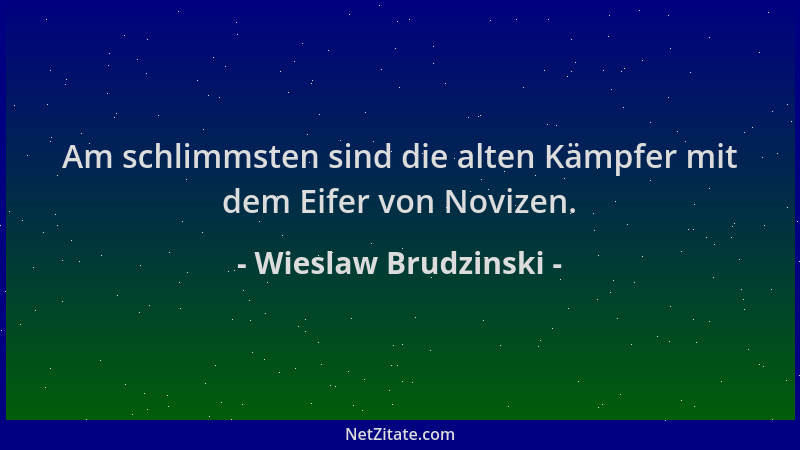 Wieslaw Brudzinski - Am schlimmsten sind die alten Kämpfer mit dem Eifer von Novizen....