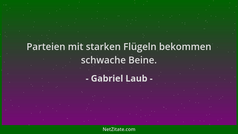 Gabriel Laub - Parteien mit starken Flügeln bekommen schwache Beine....