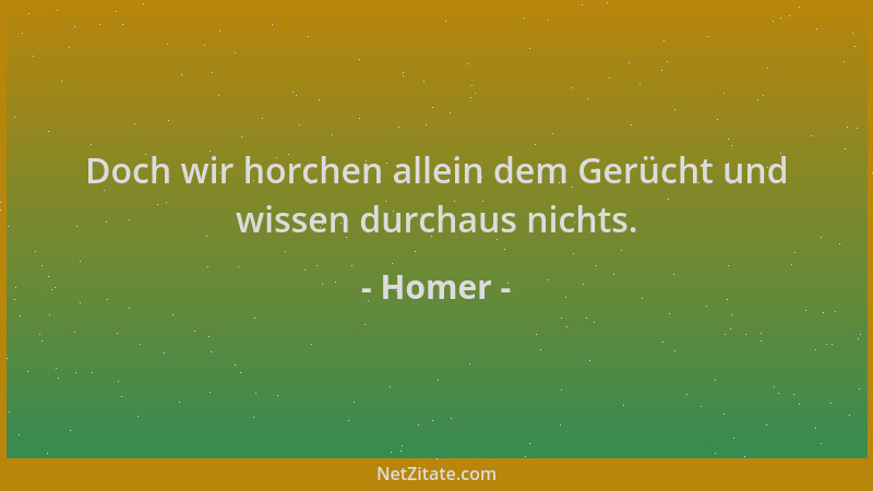 Homer - Doch wir horchen allein dem Gerücht und wissen durchaus nichts....