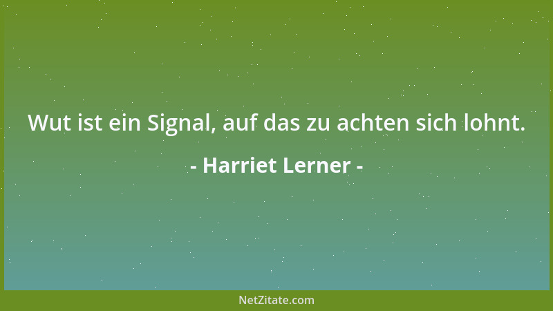 Harriet Lerner - Wut ist ein Signal, auf das zu achten sich lohnt....