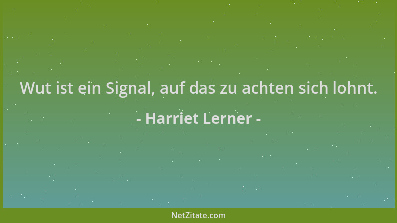 Harriet Lerner - Wut ist ein Signal, auf das zu achten sich lohnt....