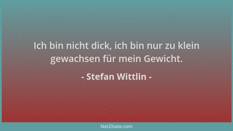 Stefan Wittlin - Ich bin nicht dick, ich bin nur zu klein gewachsen für mein Gewicht....