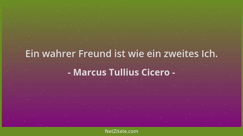 Marcus Tullius Cicero - Ein wahrer Freund ist wie ein zweites Ich....