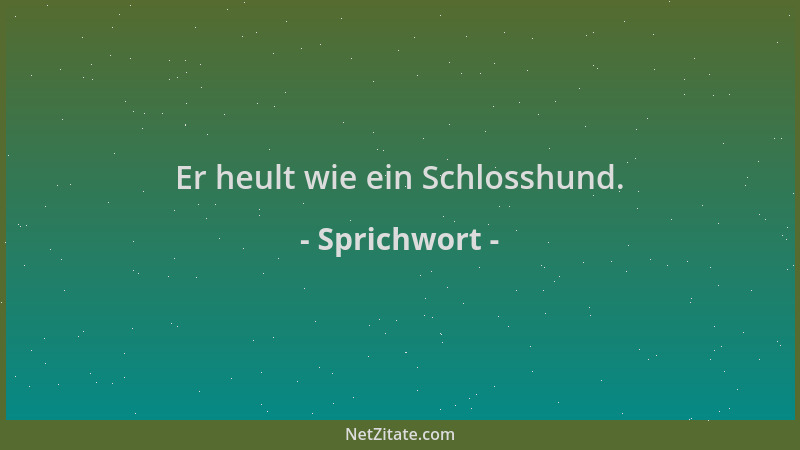 Sprichwort - Er heult wie ein Schlosshund....