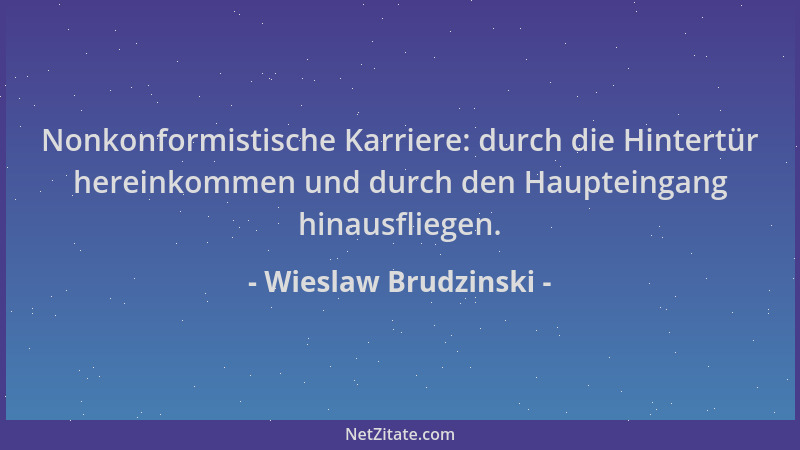 Wieslaw Brudzinski - Nonkonformistische Karriere: durch die Hintertür hereinkommen und durch den Haupteingang hinausfliegen...
