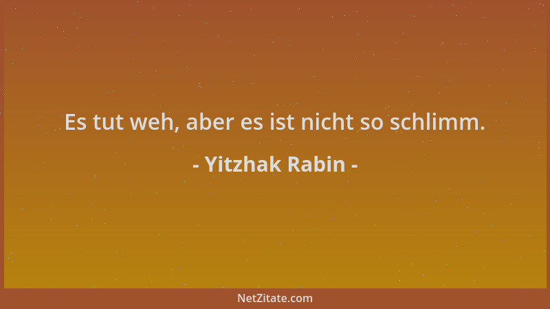 Yitzhak Rabin - Es tut weh, aber es ist nicht so schlimm....