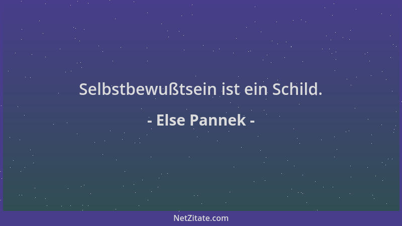 Else Pannek - Selbstbewußtsein ist ein Schild....
