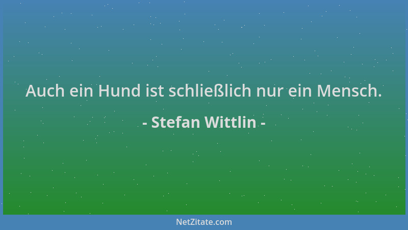 Stefan Wittlin - Auch ein Hund ist schließlich nur ein Mensch....