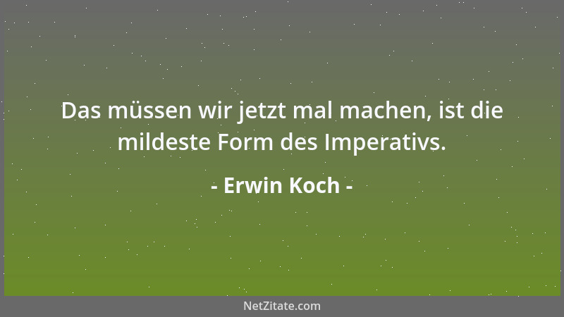 Erwin Koch - Ein abschreckendes Beispiel ist weit überzeugender als ein gutes....
