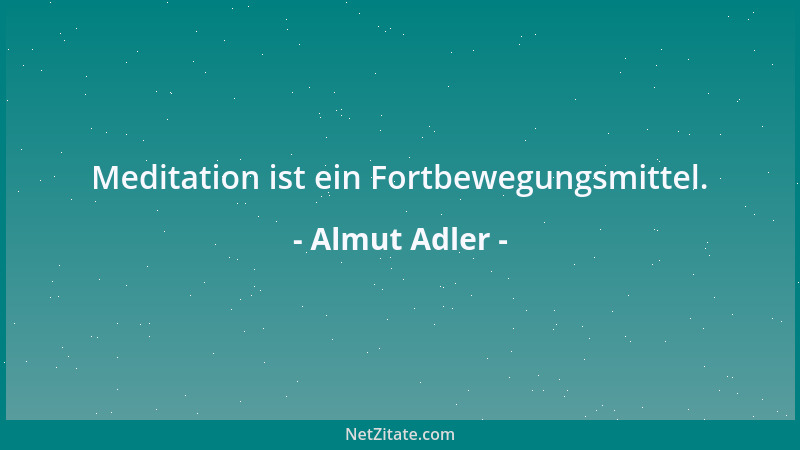 Almut Adler - Meditation ist ein Fortbewegungsmittel....
