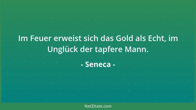 Seneca - Es gibt Zeiten, wo das Weiterleben selbst eine Tat von Kühnheit ist....