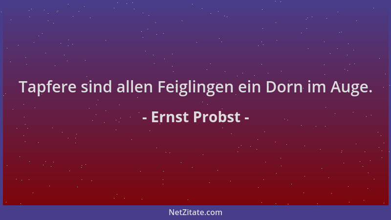 Ernst Probst - Tapfere sind allen Feiglingen ein Dorn im Auge....