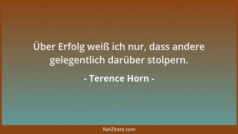 Terence Horn - Über Erfolg weiß ich nur, dass andere gelegentlich darüber stolpern....