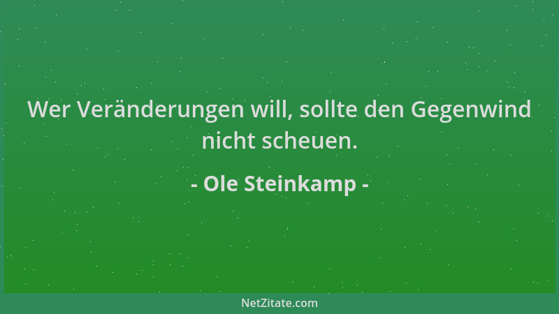 Ole Steinkamp - Wer Veränderungen will, sollte den Gegenwind nicht scheuen....