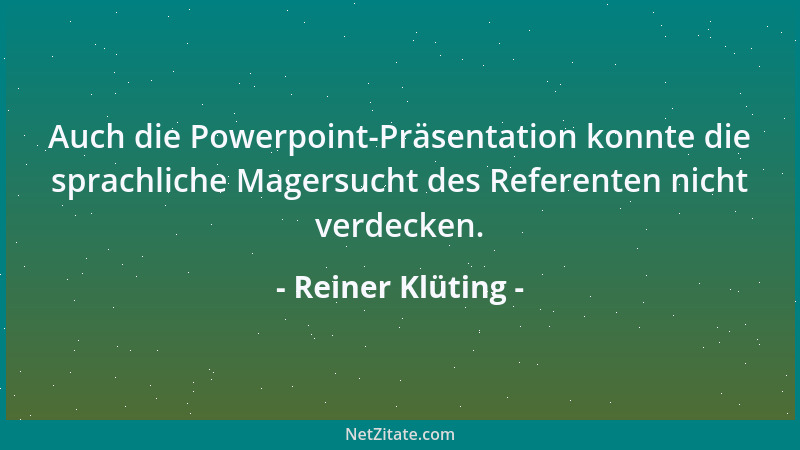 Reiner Klüting - Neuerdings kann man sich auf Volksbanken am besten ausruhen....
