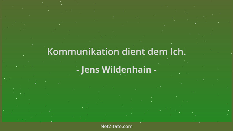 Jens Wildenhain - Kommunikation dient dem Ich....