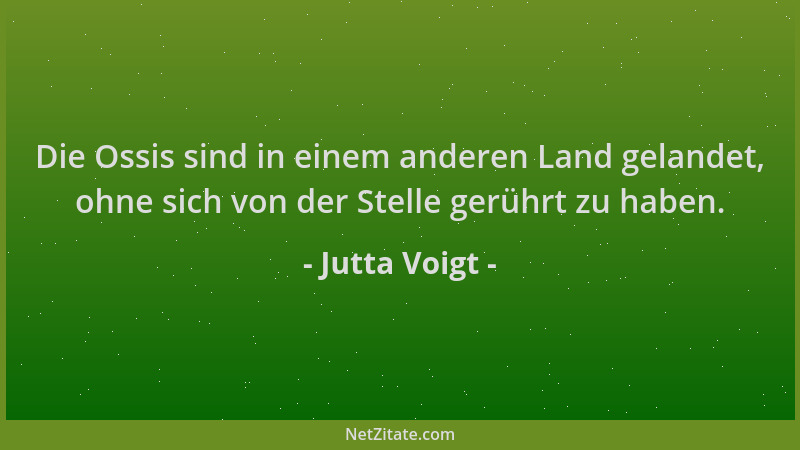 Jutta Voigt - Die Ossis sind in einem anderen Land gelandet, ohne sich von der Stelle gerührt zu haben....