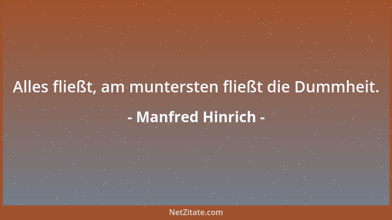 Manfred Hinrich - Alles fließt, am muntersten fließt die Dummheit....