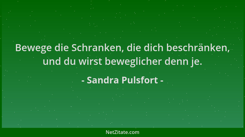 Sandra Pulsfort - Bewege die Schranken, die dich beschränken, und du wirst beweglicher denn je....
