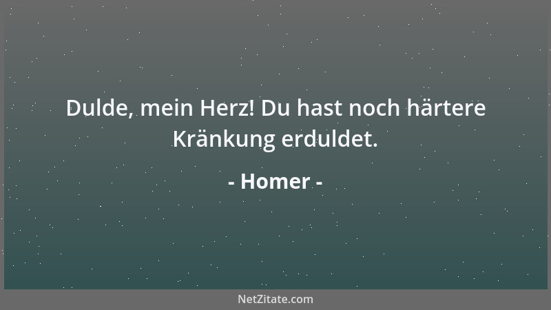 Homer - Dulde, mein Herz! Du hast noch härtere Kränkung erduldet....