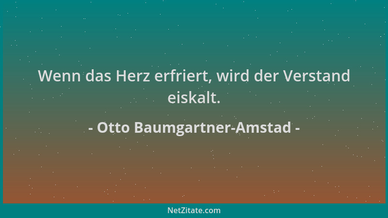 Otto Baumgartner-Amstad - Wenn das Herz erfriert, wird der Verstand eiskalt....