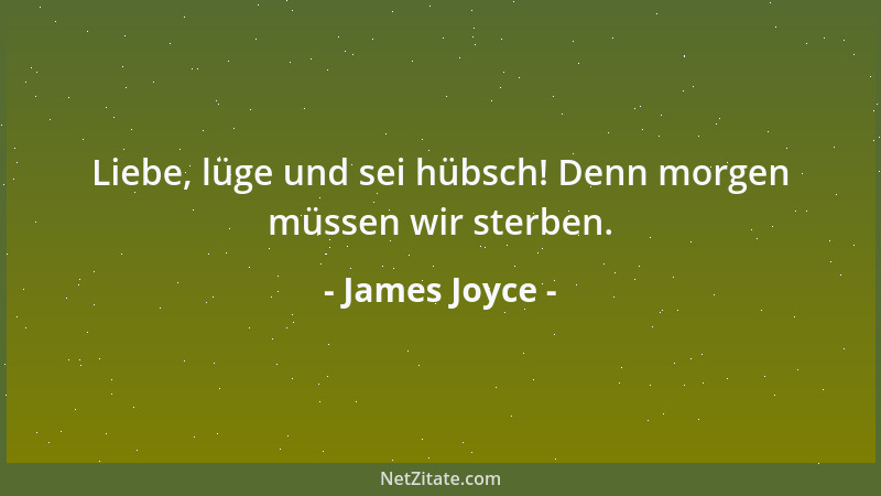 James Joyce - Liebe, lüge und sei hübsch! Denn morgen müssen wir sterben....