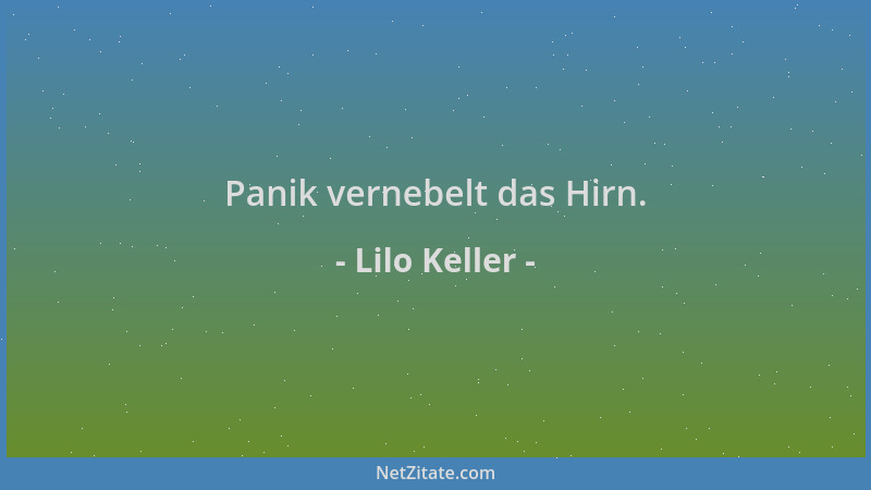 Lilo Keller - Panik vernebelt das Hirn....