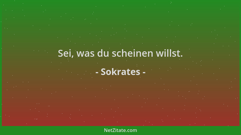 Sokrates - Sei, was du scheinen willst....