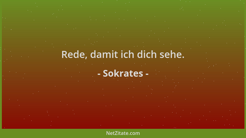 Sokrates - Rede, damit ich dich sehe....