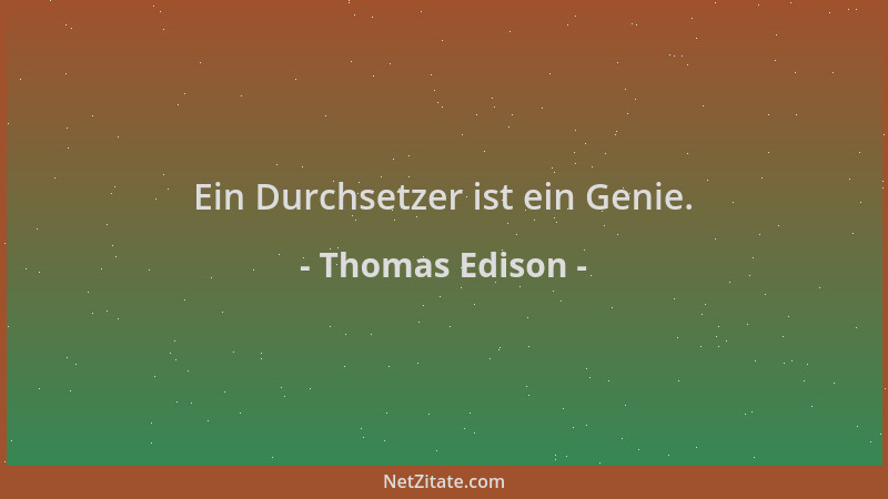 Thomas Edison - Ein Durchsetzer ist ein Genie....