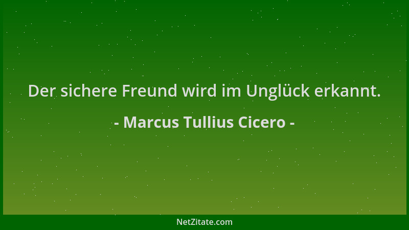 Marcus Tullius Cicero - Der sichere Freund wird im Unglück erkannt....
