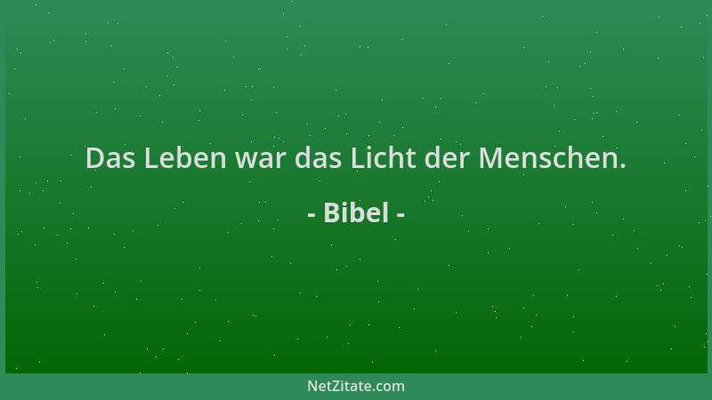 Bibel - Das Leben war das Licht der Menschen....
