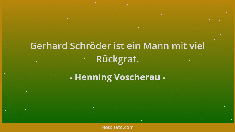 Henning Voscherau - Gerhard Schröder ist ein Mann mit viel Rückgrat....