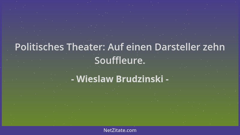 Wieslaw Brudzinski - Politisches Theater: Auf einen Darsteller zehn Souffleure....