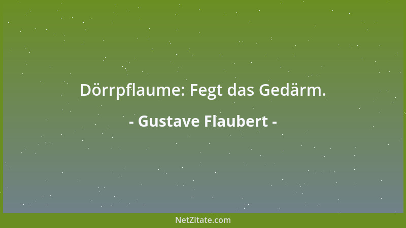Gustave Flaubert - Dörrpflaume: Fegt das Gedärm....