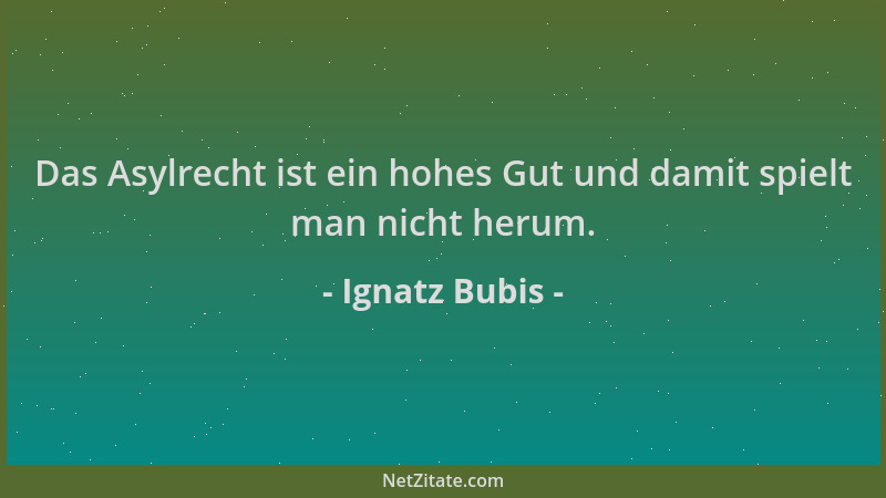 Ignatz Bubis - Das Asylrecht ist ein hohes Gut und damit spielt man nicht herum....