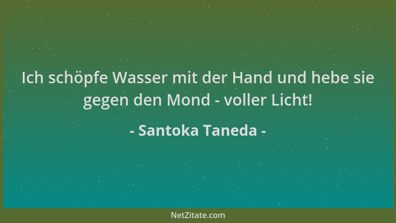 Santoka Taneda - Ich schöpfe Wasser mit der Hand und hebe sie gegen den Mond - voller Licht!...