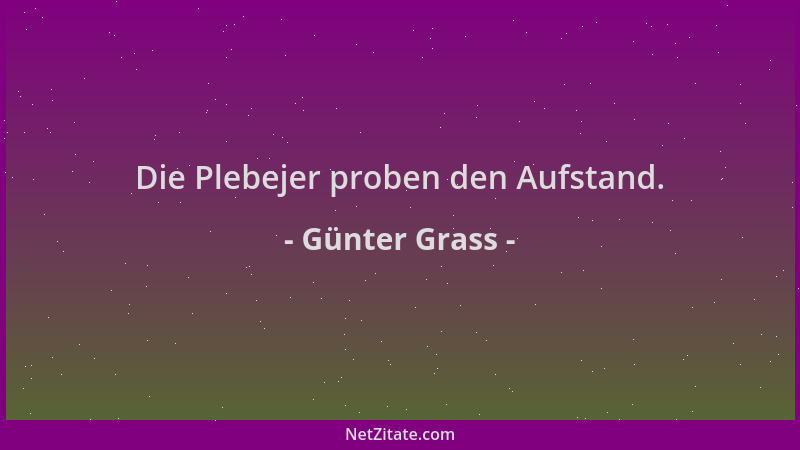 Günter Grass - Die Plebejer proben den Aufstand....