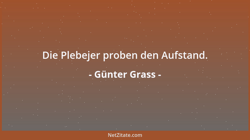 Günter Grass - Die Plebejer proben den Aufstand....