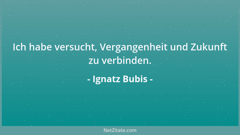 Ignatz Bubis - Ich habe versucht, Vergangenheit und Zukunft zu verbinden....