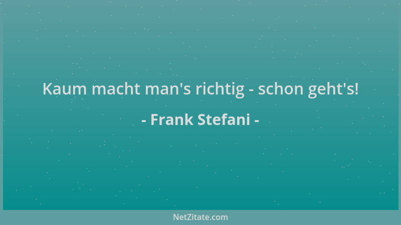 Frank Stefani - Kaum macht man 's richtig - schon geht 's!...