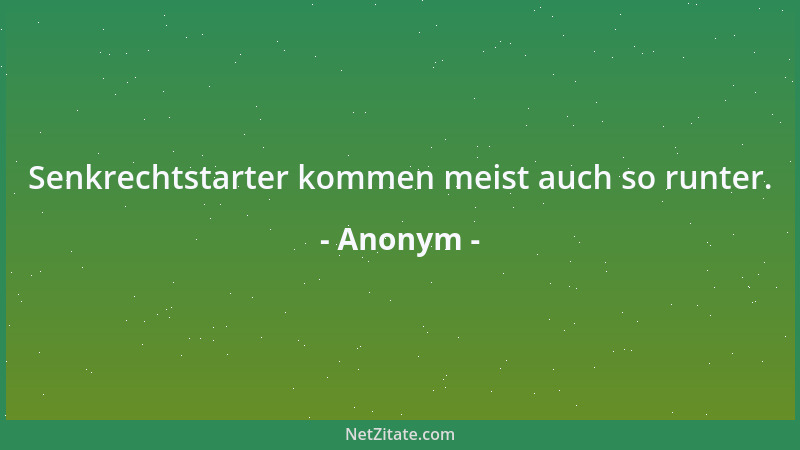 Anonym - Senkrechtstarter kommen meist auch so runter....