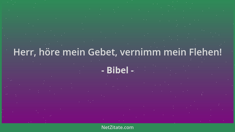 Bibel - Herr, höre mein Gebet, vernimm mein Flehen!...