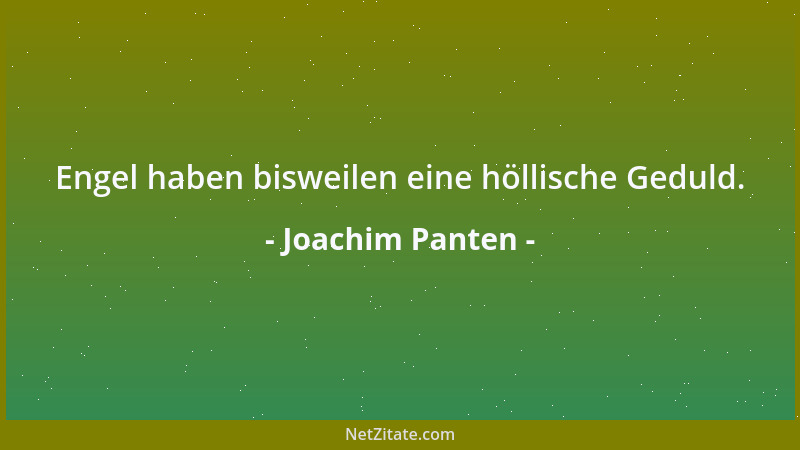 Joachim Panten - Engel haben bisweilen eine höllische Geduld....