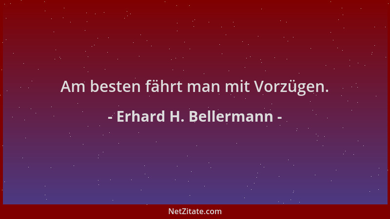 Erhard H. Bellermann - Am besten fährt man mit Vorzügen....