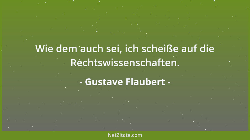 Gustave Flaubert - Wie dem auch sei, ich scheiße auf die Rechtswissenschaften....